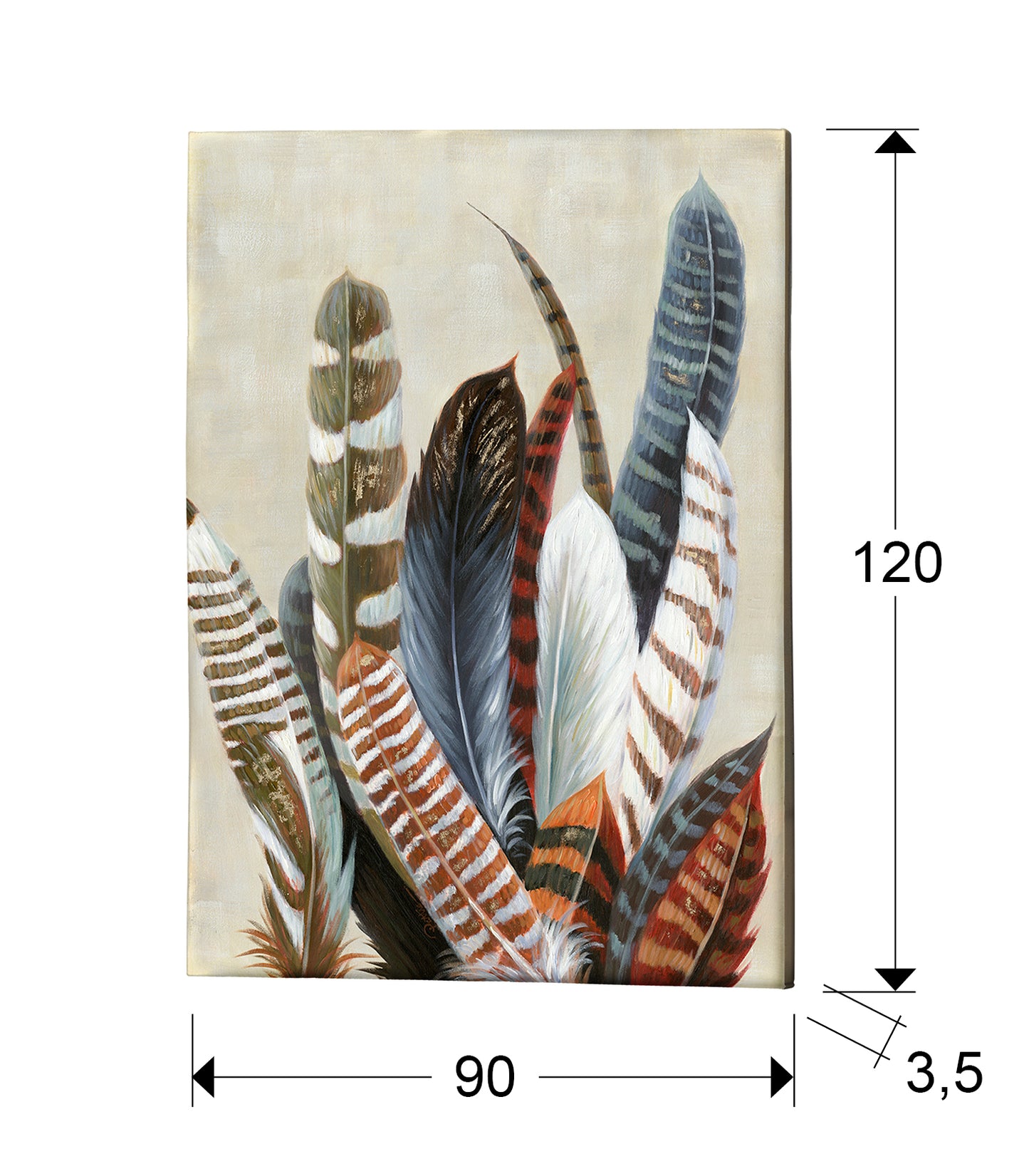 Medidas Pintura Acrílica Schuller Ucelli 90x120 (Ref. 586107): 90x120x3.5 cm, 2.36 kg.