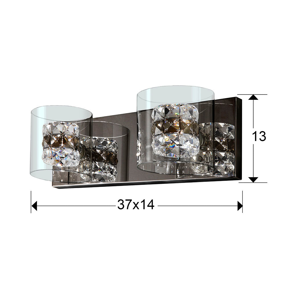 Aplique de pared Schuller Flash 391870, 2 luces, cromado. Medidas: 37x13x14 cm. Luzguru.
