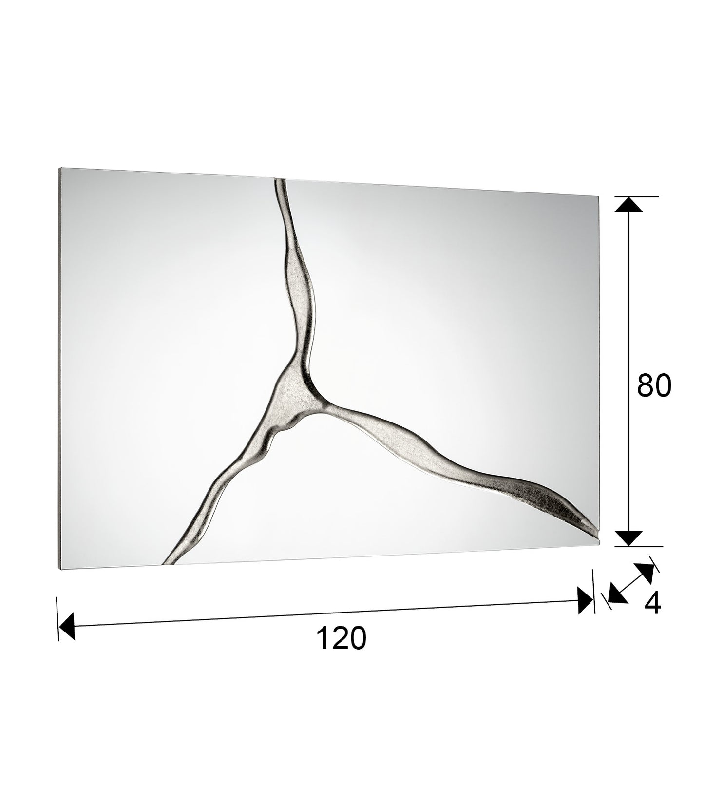 Medidas espejo Schuller Surcos II Pan Plata 80x120 (Ref. 487368): 80x120x4 cm.