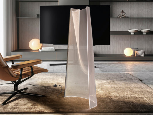 Lámpara Pie Moderna Cromada Schuller Velos - luzguru.com