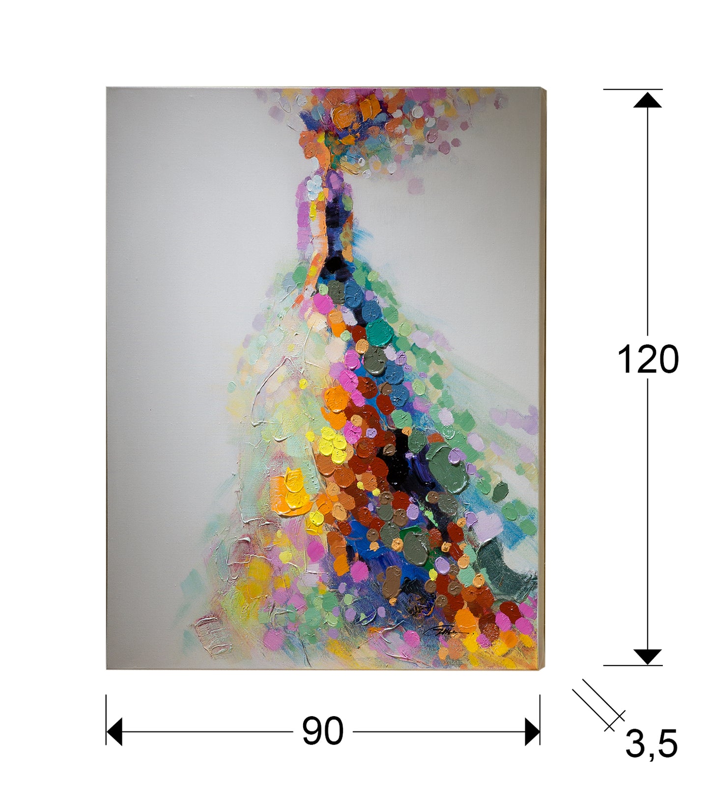 Medidas Cuadro Acrílico Gala Schuller 762905: 90x120x3.5cm, 2.5kg.