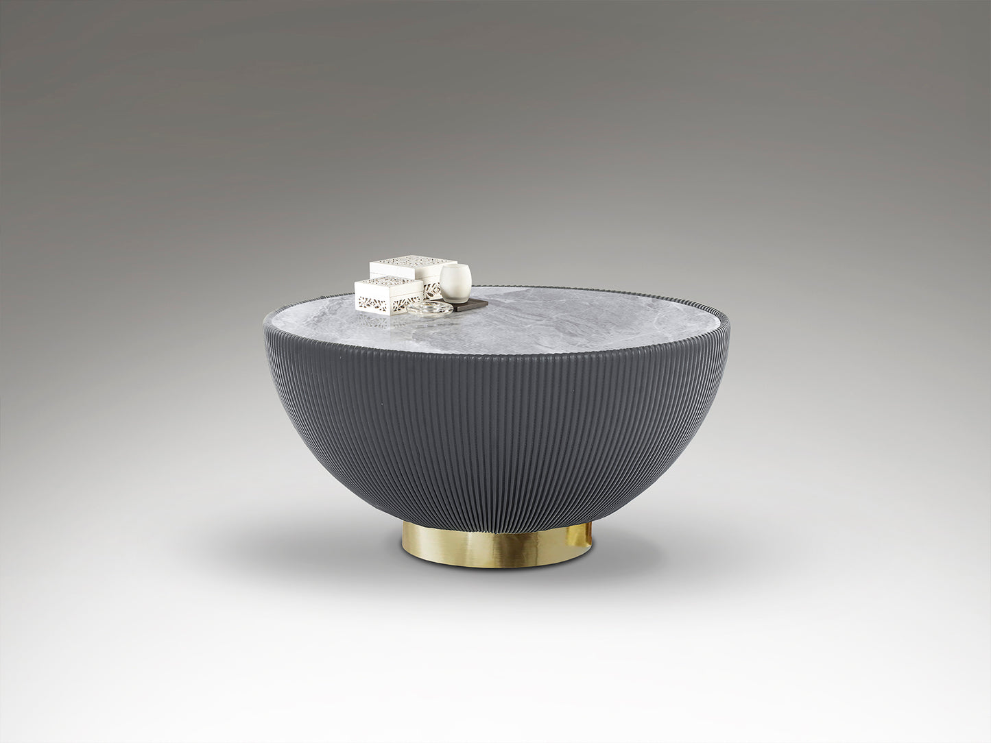 Mesa Centro Moderna Gris y Latón - Schuller Candy | luzguru.com