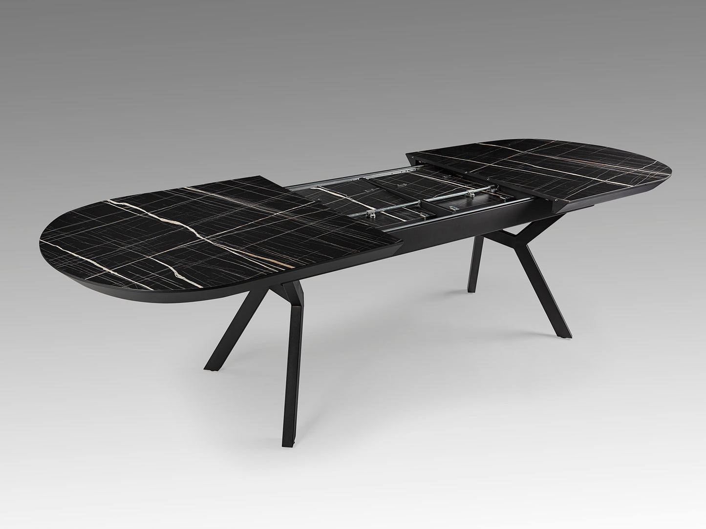 Mesa Comedor Extensible Marmol Negro - Schuller Antea - Calidad Premium | luzguru.com