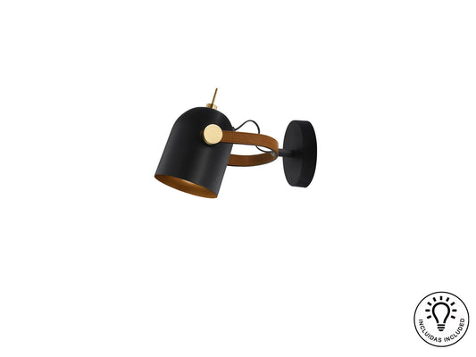 Aplique de Pared Negro y Oro - Schuller Adame - luzguru.com