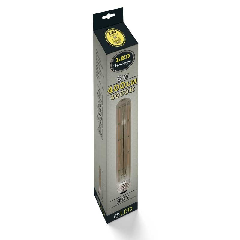 Bombilla LED Filamento T30 E27 6W Luz Neutra Cristal Ahumado CristalRecord - imagen 2 | CristalRecord