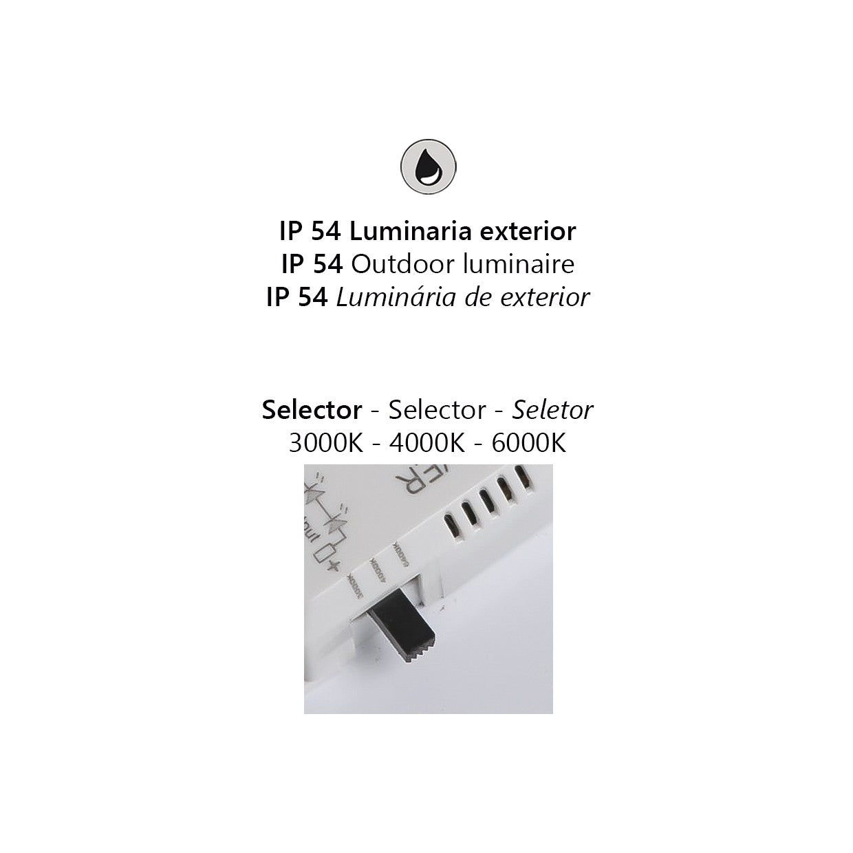 Detalle difusor acrílico del plafón LED Oristan ALEMAR IP54