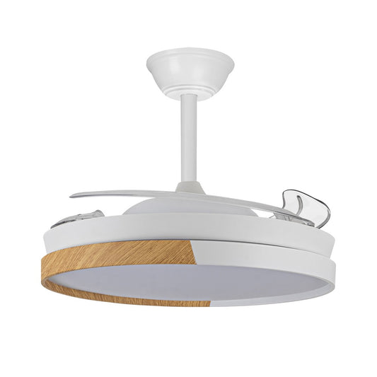 Ventilador Ecoro fabricado en Acero color Blanco y madera