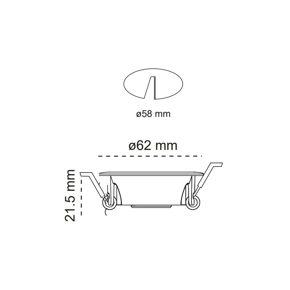 Empotrable Fit 62 fabricado en Aluminio color Blanco, ideal para iluminación discreta