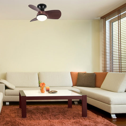 Ventilador de Techo con Luz LED Epona 64 cm Negro y Madera CristalRecord - imagen 2 | CristalRecord