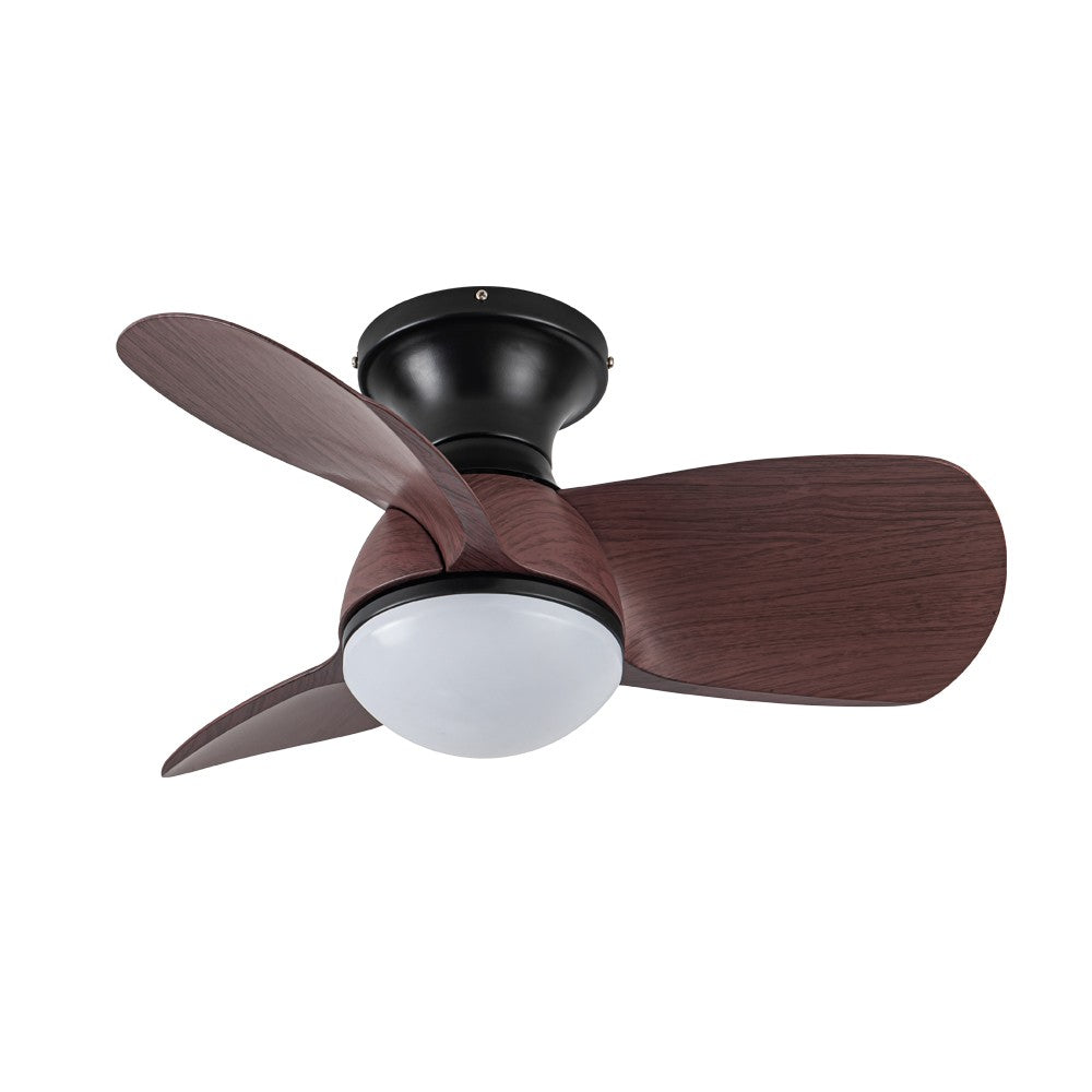 Elegante ventilador negro y madera ideal para dormitorio
