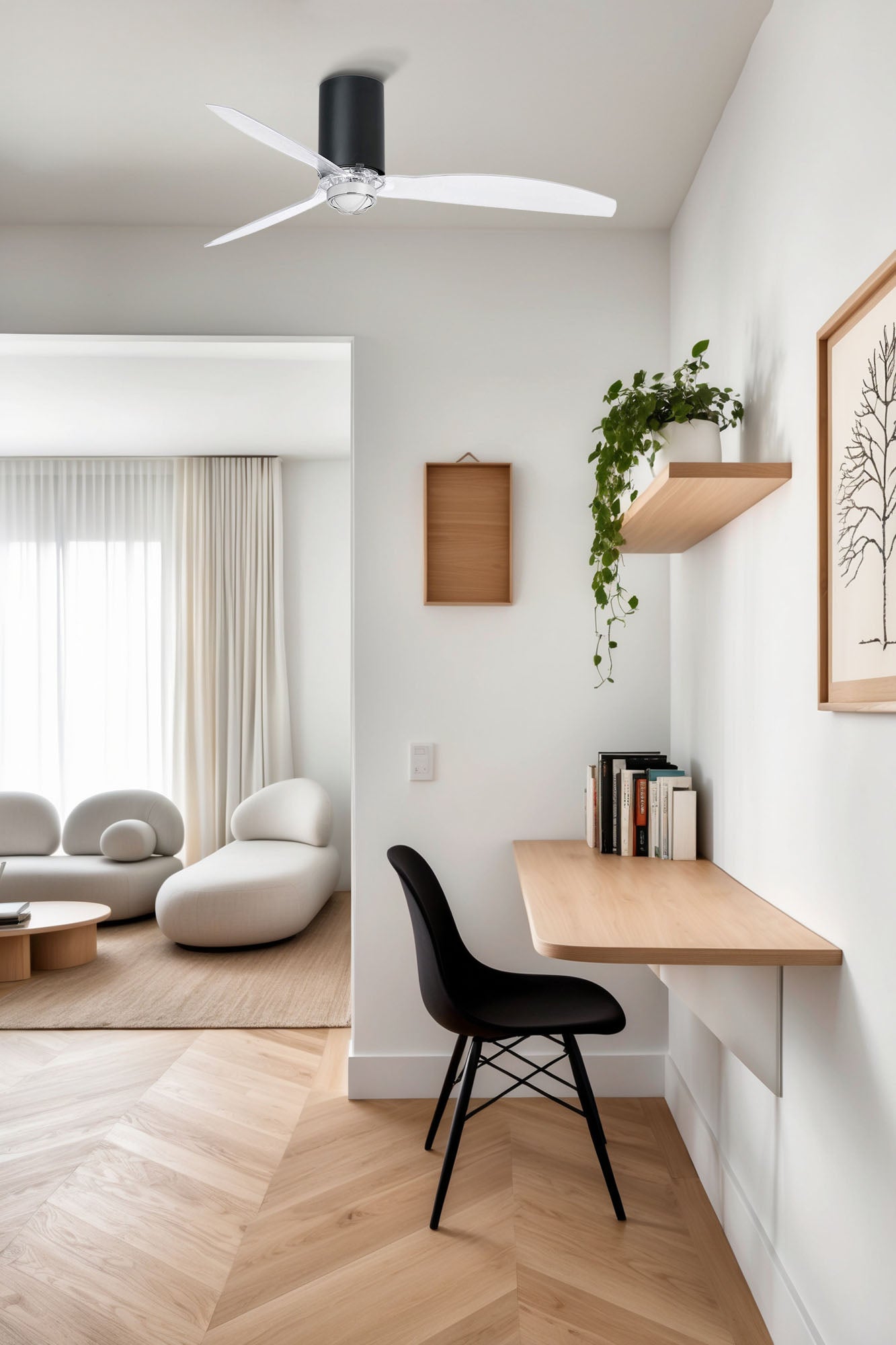 Ventilador de techo LED FARO 3334 negro mate moderno diseño interior con ventilación eficiente - Ref: 32041-10 LUZGURU