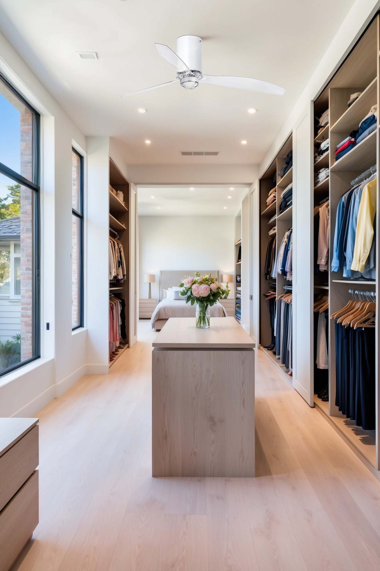 Ventilador de techo LED blanco mate FARO 3334 ref. 32039-9, diseño moderno con ventilación eficiente de LUZGURU