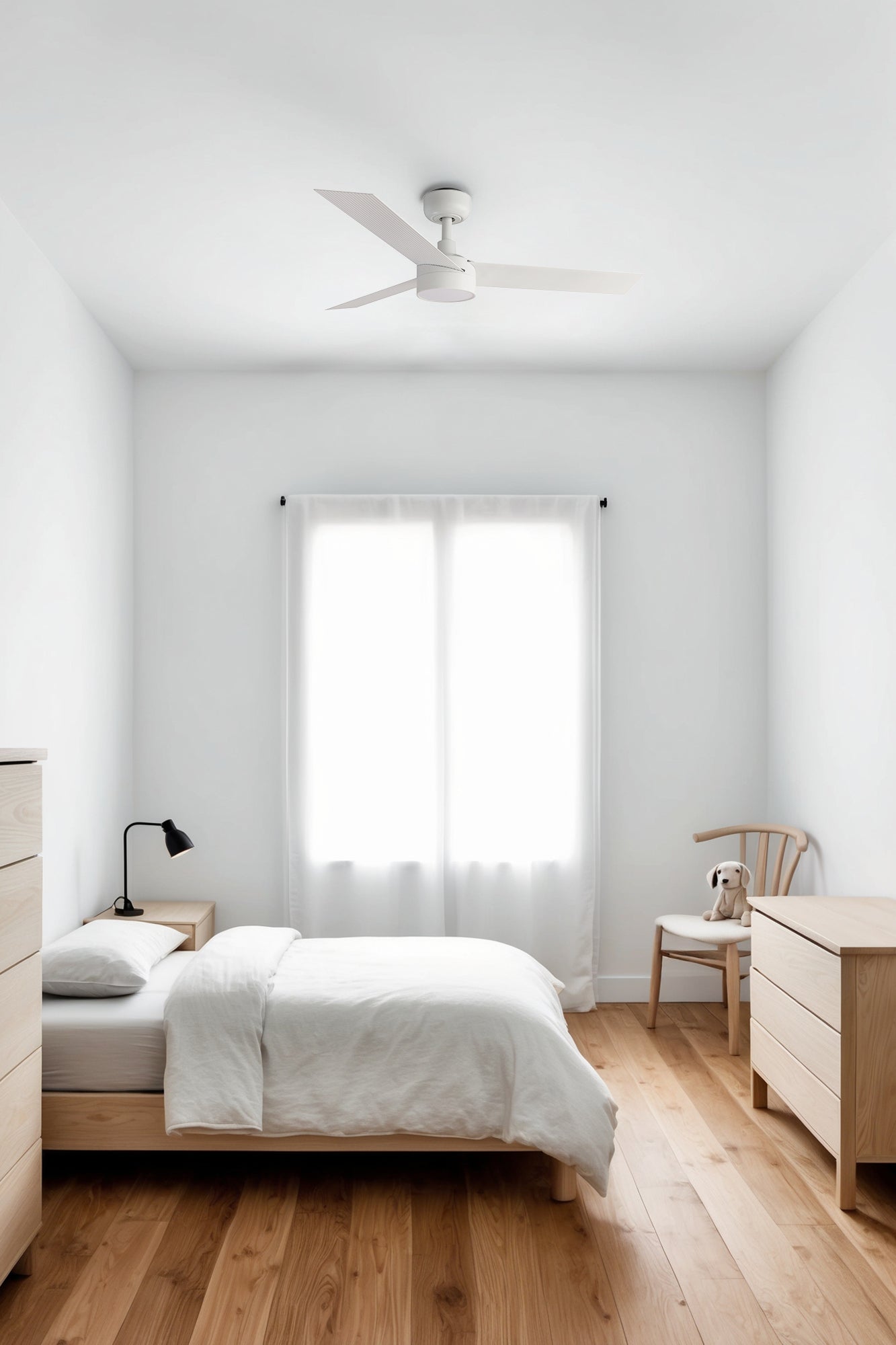 Ventilador de techo LED blanco silencioso FARO Cruiser S, ref 34288-1TW, ventilación moderna con luz integrada y motor DC - LUZGURÚ