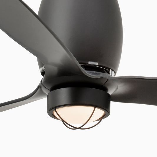 Ventilador de techo LED ETERFAN negro mate FARO 2598 ref 32006-10, diseño industrial moderno con luz LED y ventilación eficiente