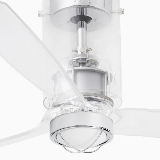 Ventilador de techo LED moderno FARO MINI TUBE FAN cromado, ref. 33393-9, LUZGURU, ventilación eficiente y diseño contemporáneo
