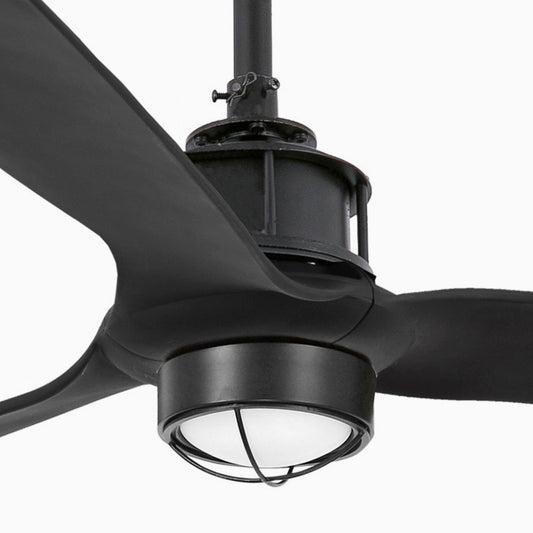 Ventilador de techo LED negro mate FARO JUST FAN M ref 32100-10, diseño moderno eficiente silencioso con iluminación LED para ventilación y estilo contemporáneo