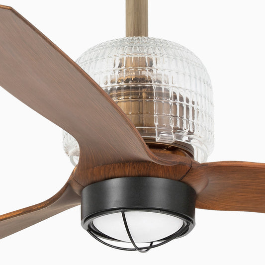 Ventilador de techo LED oro FARO 3401 con luz integrada, modelo 33398D-10 DECOFAN ventilación, compra en LUZGURU