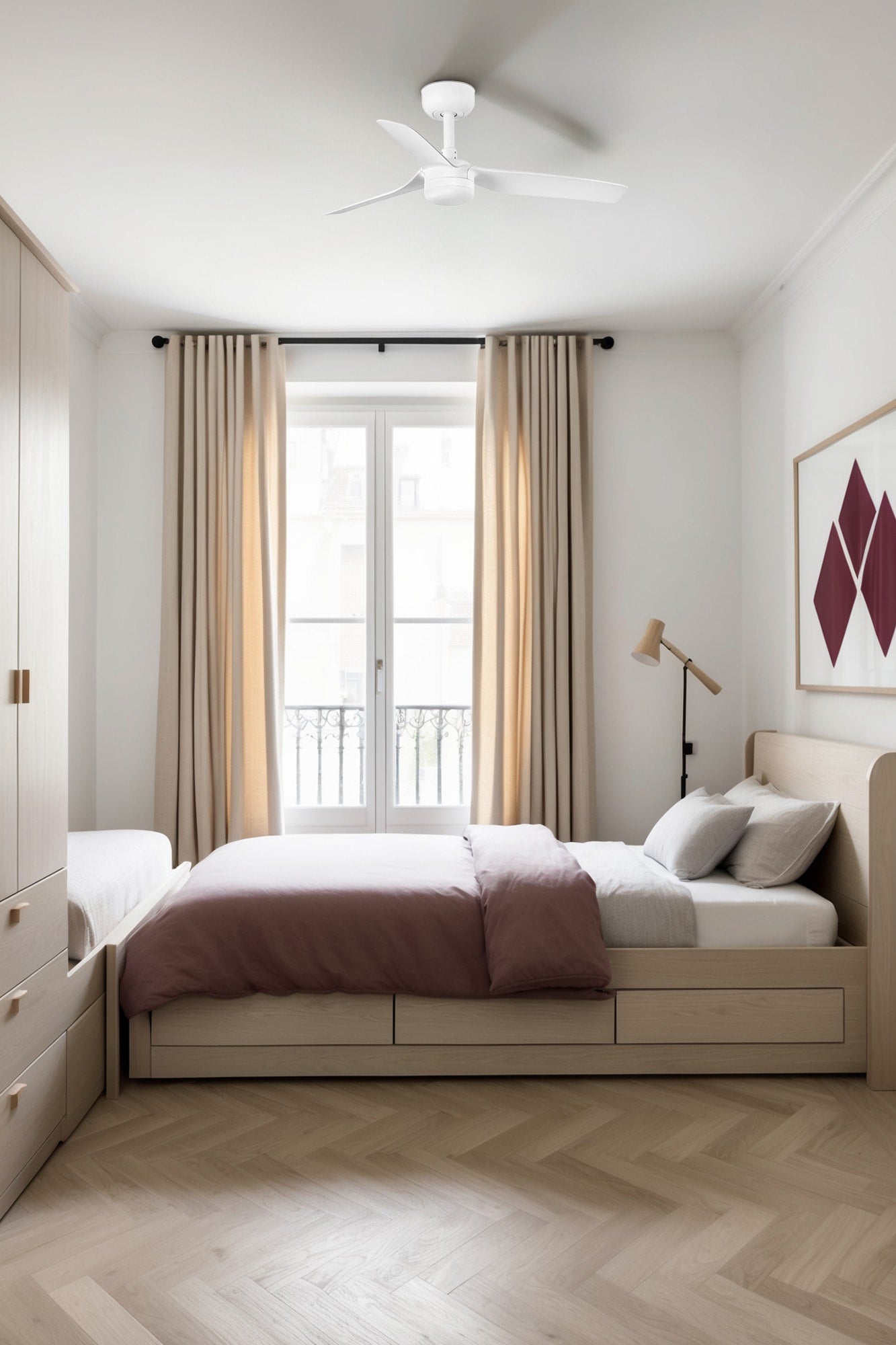 Ventilador de techo LED blanco silencioso FARO 3319 ideal para dormitorio y salón moderno e eficiente