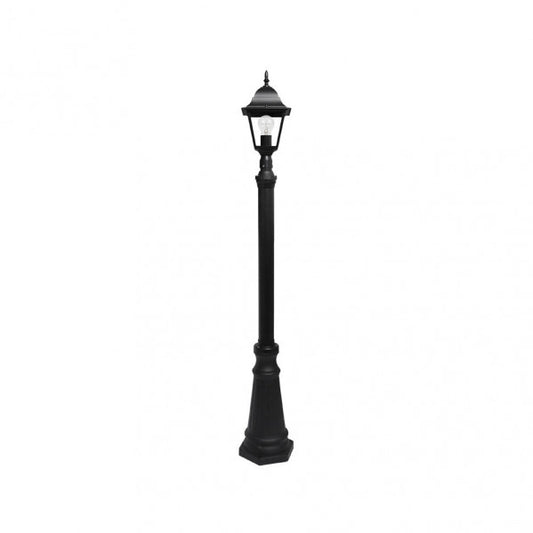 Farola exterior Spica negra de aluminio, vista lateral, Fabrilamp.