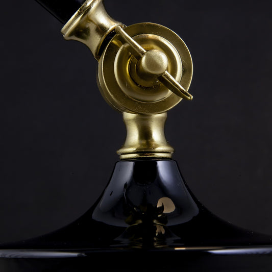 Flexo TADAO Negro-Latón AJP/Alemar Ref. 10933 - Medidas detalladas. Luzguru.com