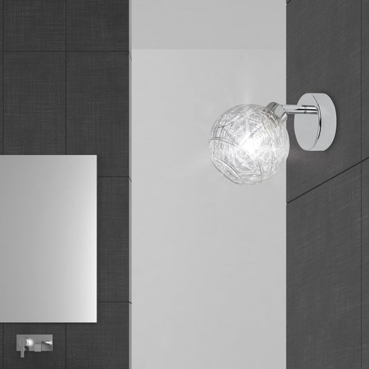 Foco de pared ROLO Cromo AJP/Alemar (Ref. 10175) - Medidas detalladas. Luzguru.com