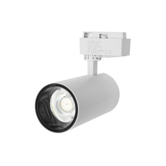 Foco de carril Anzo 20W 6000K blanco, detalle del diseño.