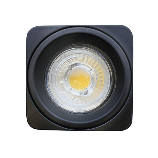 Foco Flin fabricado en aluminio color negro lacado texturizado