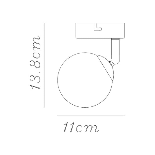 Medidas Foco Migos Latón AJP Alemar Ref. 11580 - luzguru.com