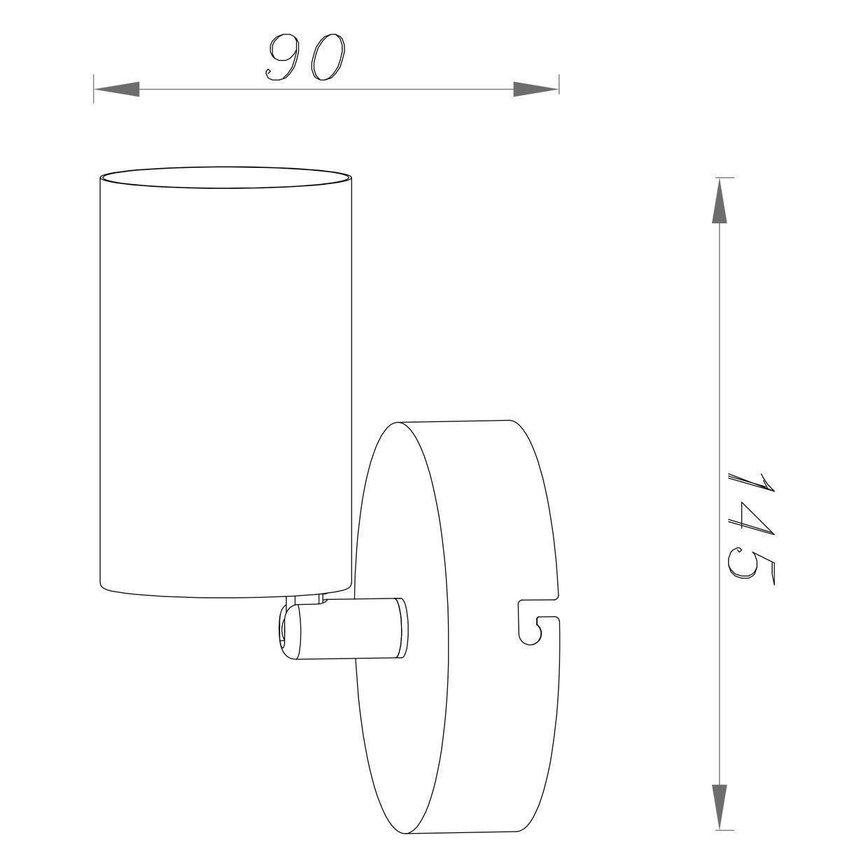 Medidas aplique pared ANDY Latón AJP/Alemar (Ref. 11276) - luzguru.com