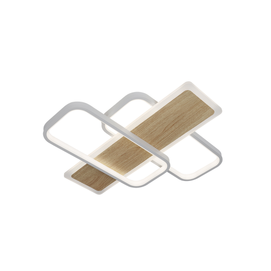 Plafón Moderno LED Forqueta Blanco / Haya – vista principal · Ref. 245081201