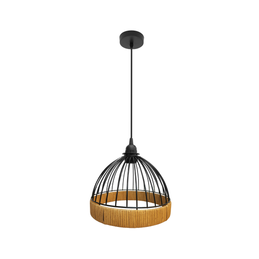 Lámpara Colgante Gaston Metal y Rattán Fabrilamp - vista principal | Fabrilamp / Abrila · Ref. 218392588