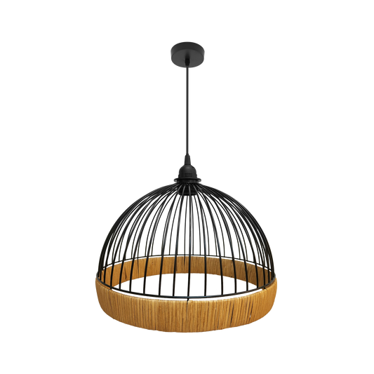Lámpara Colgante Gaston 36 cm Metal y Rattán Fabrilamp - vista principal | Fabrilamp / Abrila · Ref. 218393688