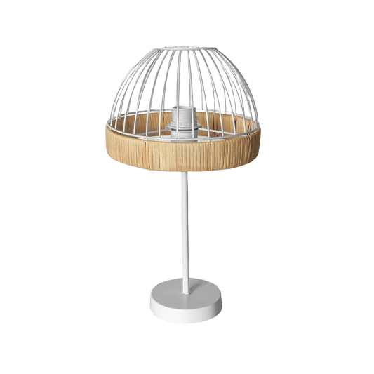 Lámpara de Sobremesa Gaston 46 cm Metal y Rattán Fabrilamp - vista principal | Fabrilamp / Abrila · Ref. 218371068