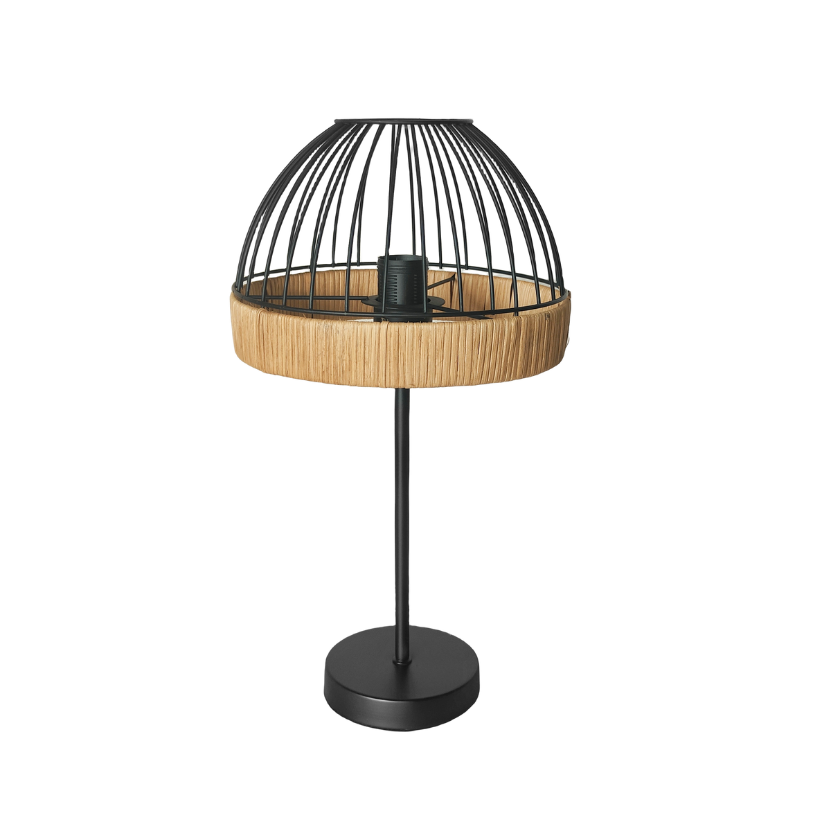 Lámpara de Sobremesa Gaston 46 cm Metal y Rattán Fabrilamp - vista principal | Fabrilamp / Abrila · Ref. 218371088