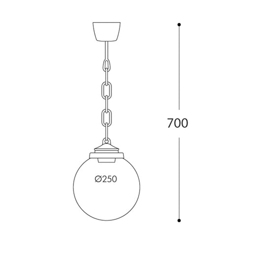 Colgante exterior Globe Negro – detalle · Ref. G26.125.000.AYE27