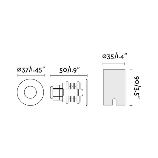 Suelo Exterior 0726 Ø 3,7 cm · 2W / Inox / 2700K – vista 2 · Ref. 70733