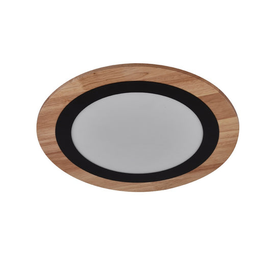 Plafón Hasbi fabricado en Aluminio y Madera color Negro