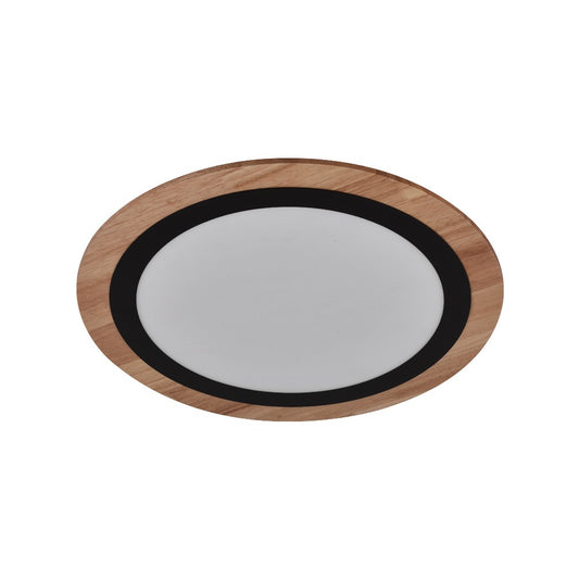 Plafón Hasbi fabricado en Aluminio y Madera color Negro