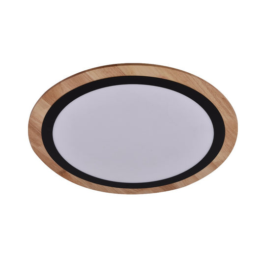 Plafón Hasbi fabricado en aluminio y madera color negro