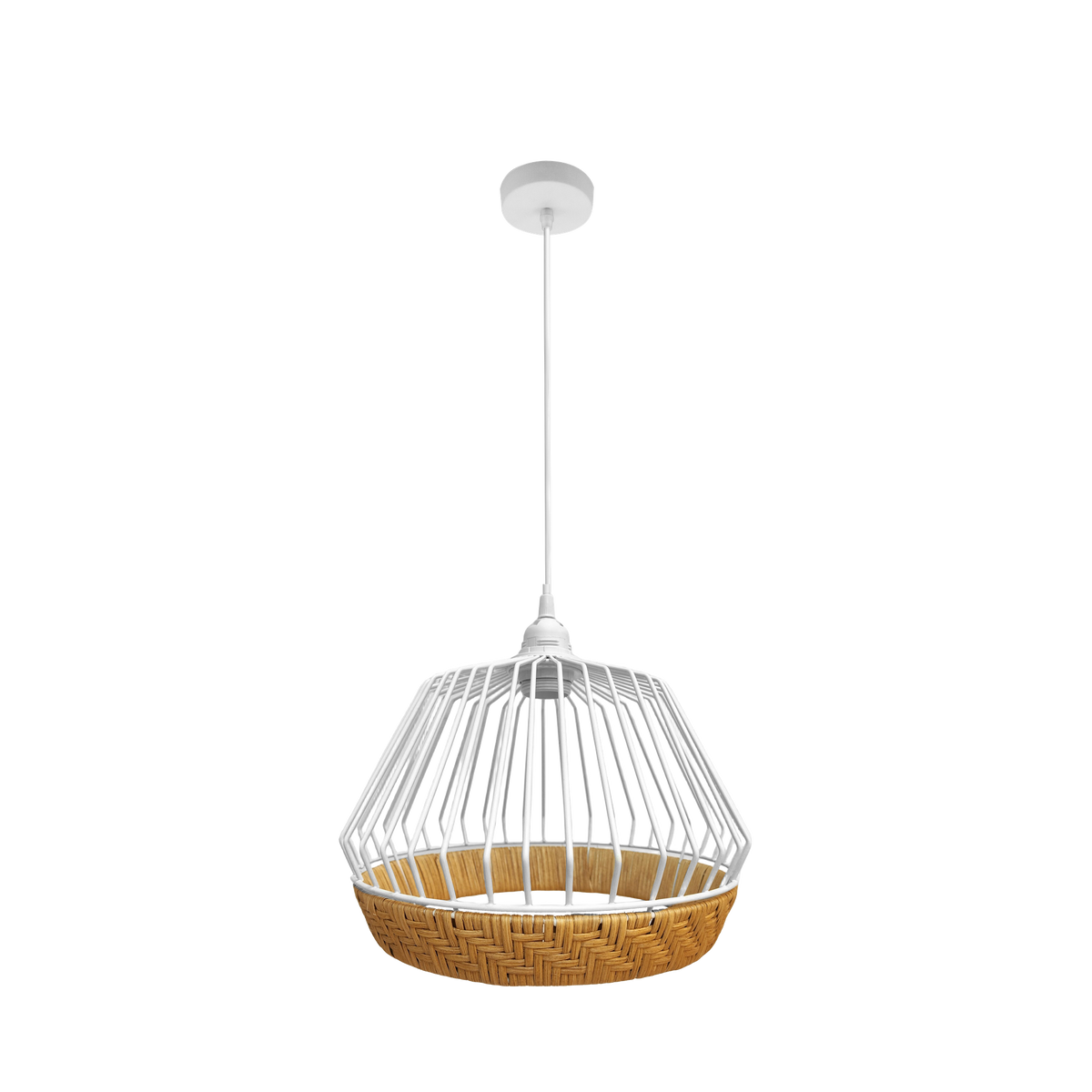 Lámpara Colgante Hugo Metal y Rattán Fabrilamp - vista principal | Fabrilamp / Abrila · Ref. 218293068
