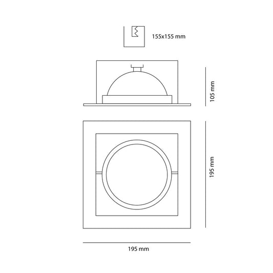 Kardan Tecno fabricado en chapa de acero color blanco para iluminación interior