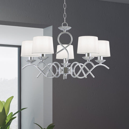 Medidas Lámpara Techo Gloria Cromado AJP/Alemar Ref. 60261 - 5x40W - luzguru.com