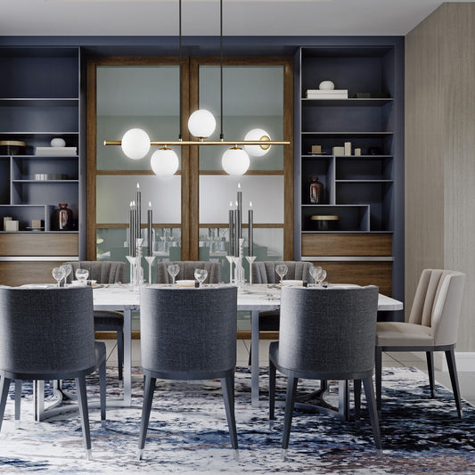 Medidas Lámpara 5L River Latón-Opal AJP/Alemar Ref. 11387 - LuzGuru.com