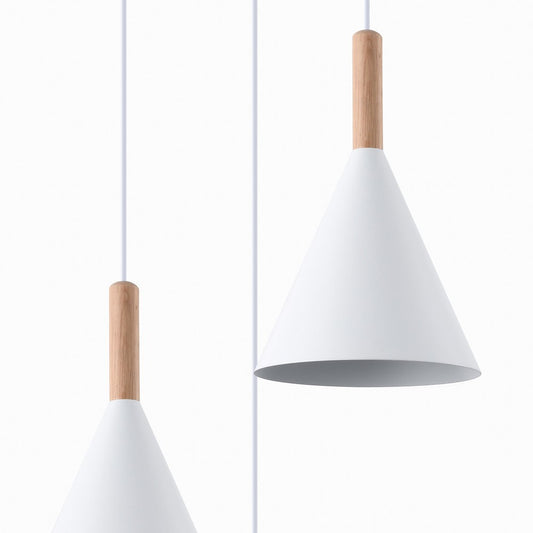 Lámpara Colgante Cala 3 Luces Blanco y Madera CristalRecord - imagen 2 | CristalRecord