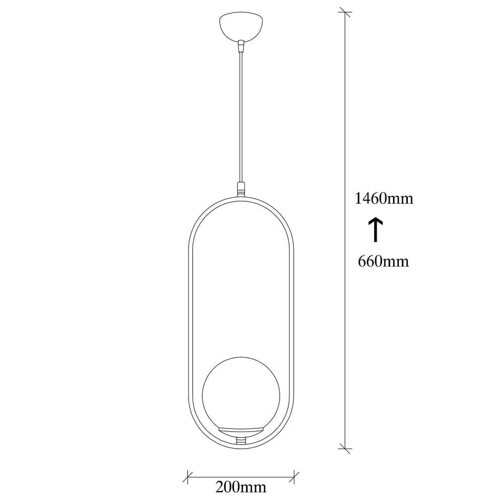 Lámpara colgante con altura regulable de 66cm a 146cm