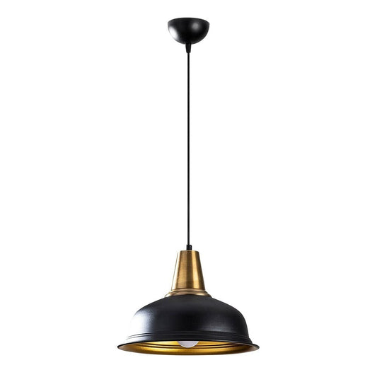Lámpara Model 27 fabricada en Metal color Negro con interior Dorado