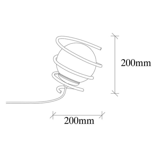 Lámpara fabricada en metal y cristal color negro y blanco