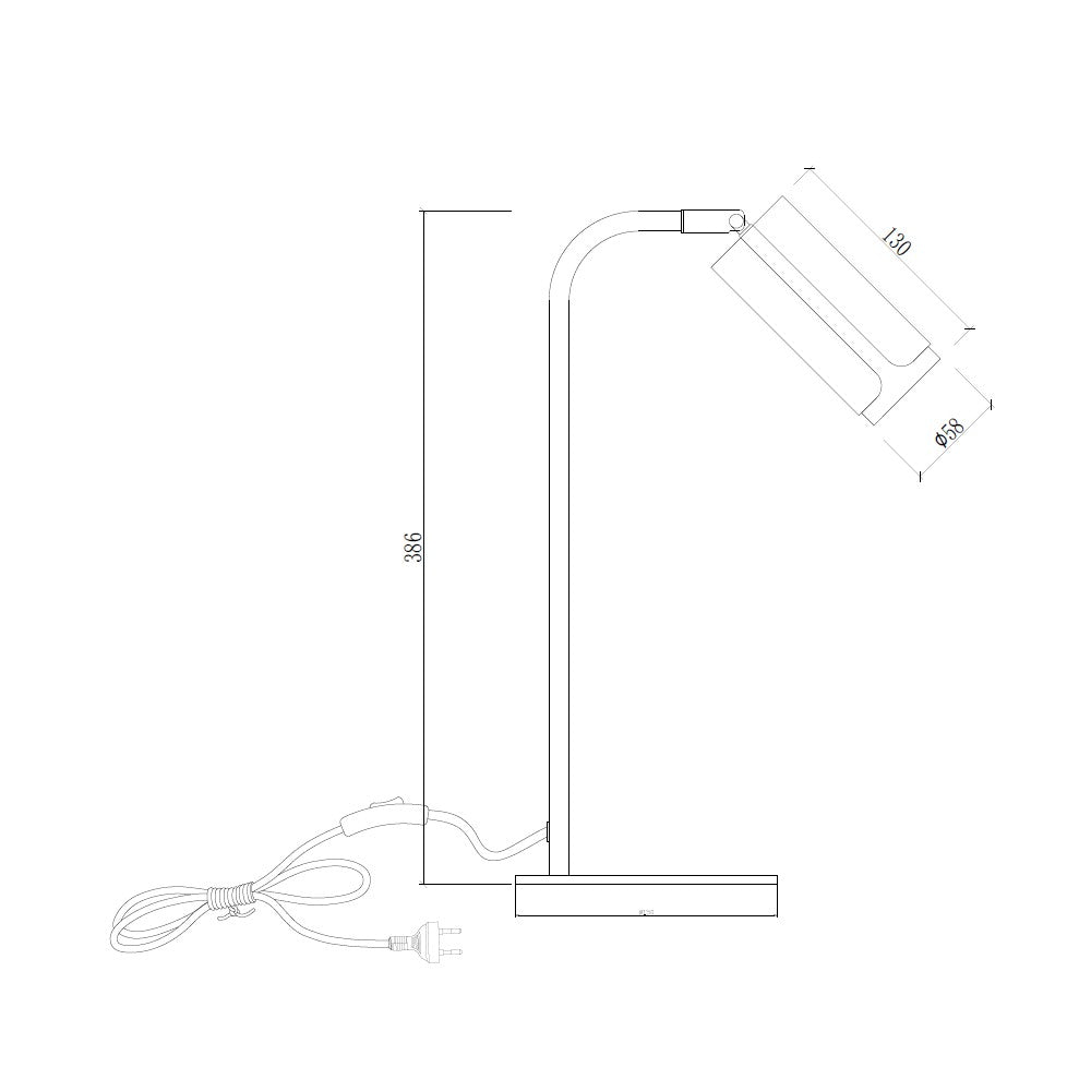 Lámpara de mesa orientable con protección IP20 perfecta para escritorio