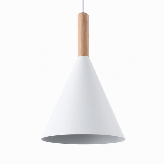 Lámpara Cala fabricada en madera y metal color Blanco