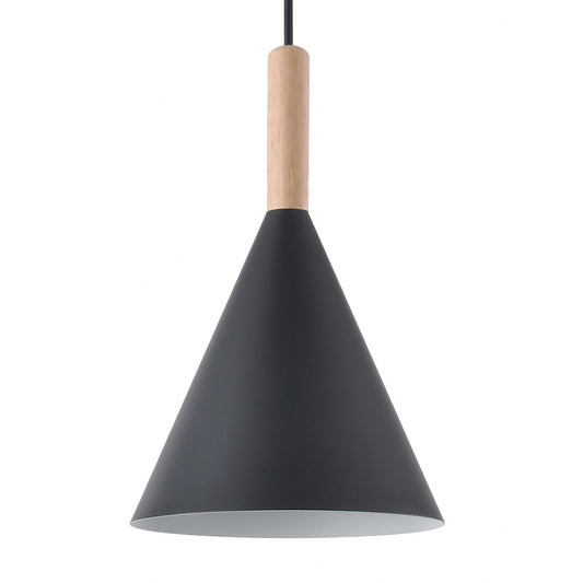 Lámpara Cala fabricada en madera y metal color negro